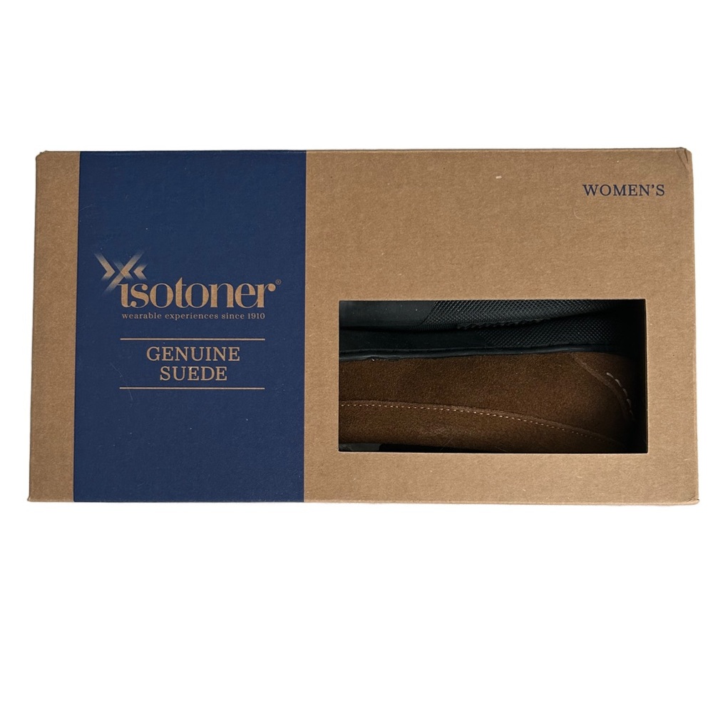 Isotoner Women's Genuine Suede Slippers - Brown